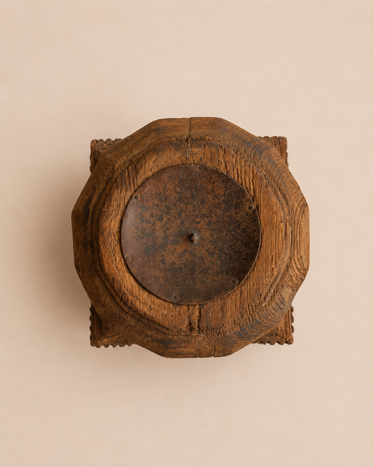 Old Gujarat Pillar Base Candle Holder