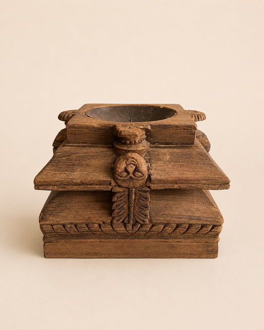 Guardian Face Pillar Base Candle Holder & Planter