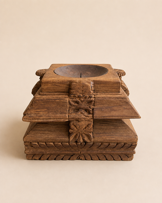 Guardian Face Pillar Base Candle Holder & Planter