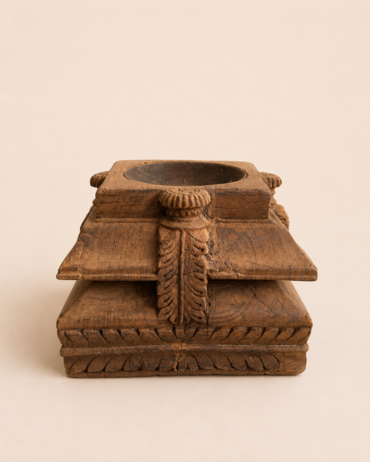 Guardian Face Pillar Base Candle Holder & Planter