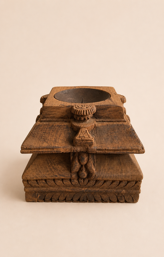 Guardian Face Pillar Base Candle Holder & Planter