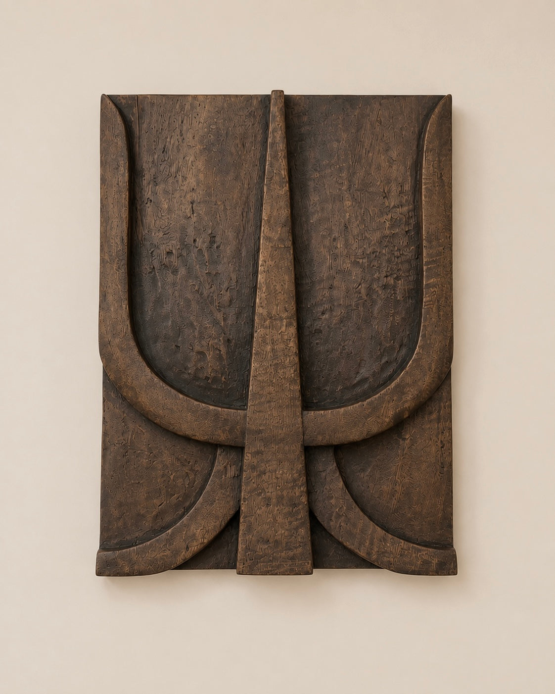 naga inspired hand-carved wood wall panel set (set of 6) / naga door panels