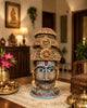 Shiva Inspired Hand-Painted Wooden Face Sculpture