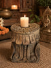 Hand-Carved Teak Wood Architectural Candle Holder