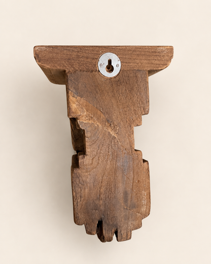 Hand-Carved Grapevine Teak Wood Wall Shelf