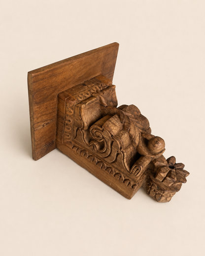 Carved Floral Wall Shelf / Vintage Wall Bracket