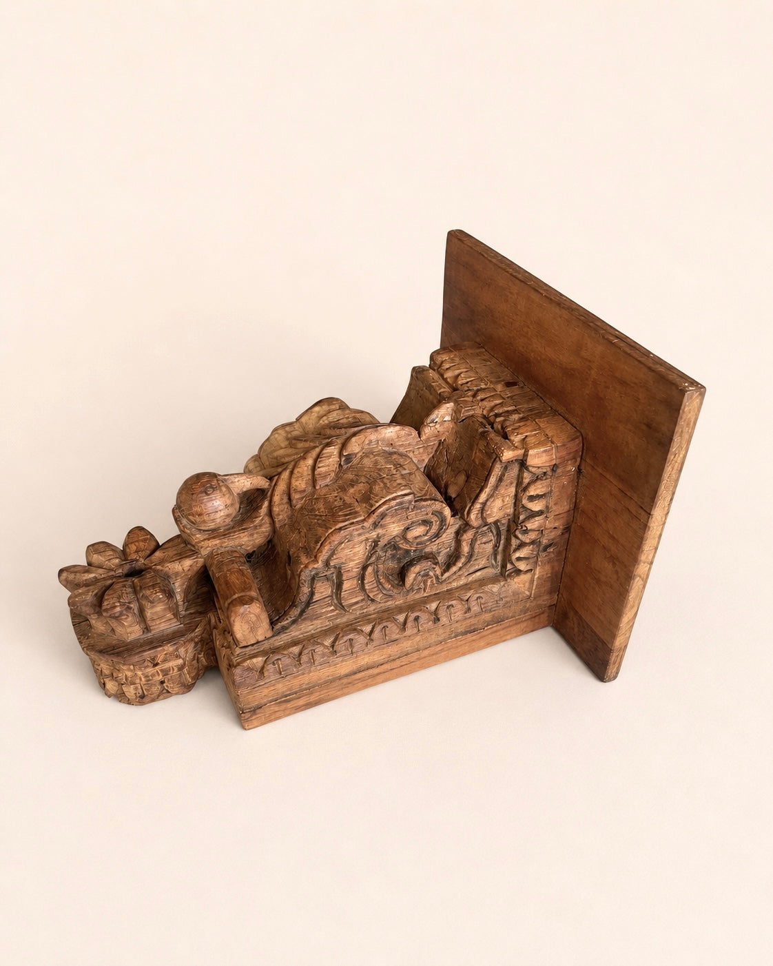 carved floral wall shelf / vintage wall bracket