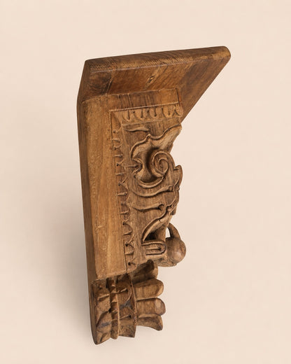 Carved Floral Wall Shelf / Vintage Wall Bracket
