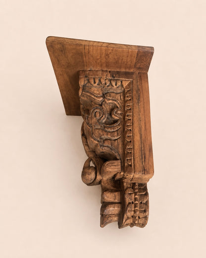Carved Floral Wall Shelf / Vintage Wall Bracket