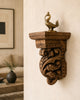 Hand-Carved Grapevine Teak Wood Wall Shelf