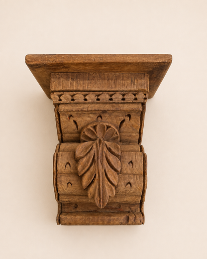 Vintage Leaf Carved Wall Shelf / Bracket