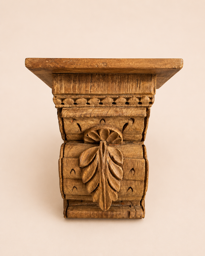 Vintage Leaf Carved Wall Shelf / Bracket