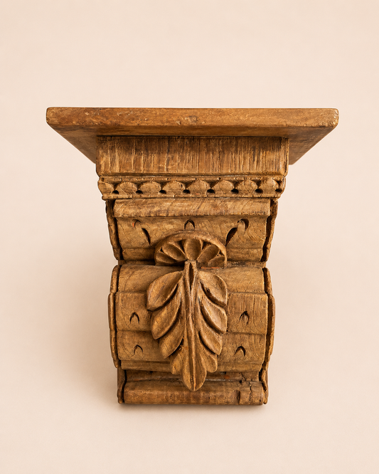 Vintage Leaf Carved Wall Shelf / Bracket