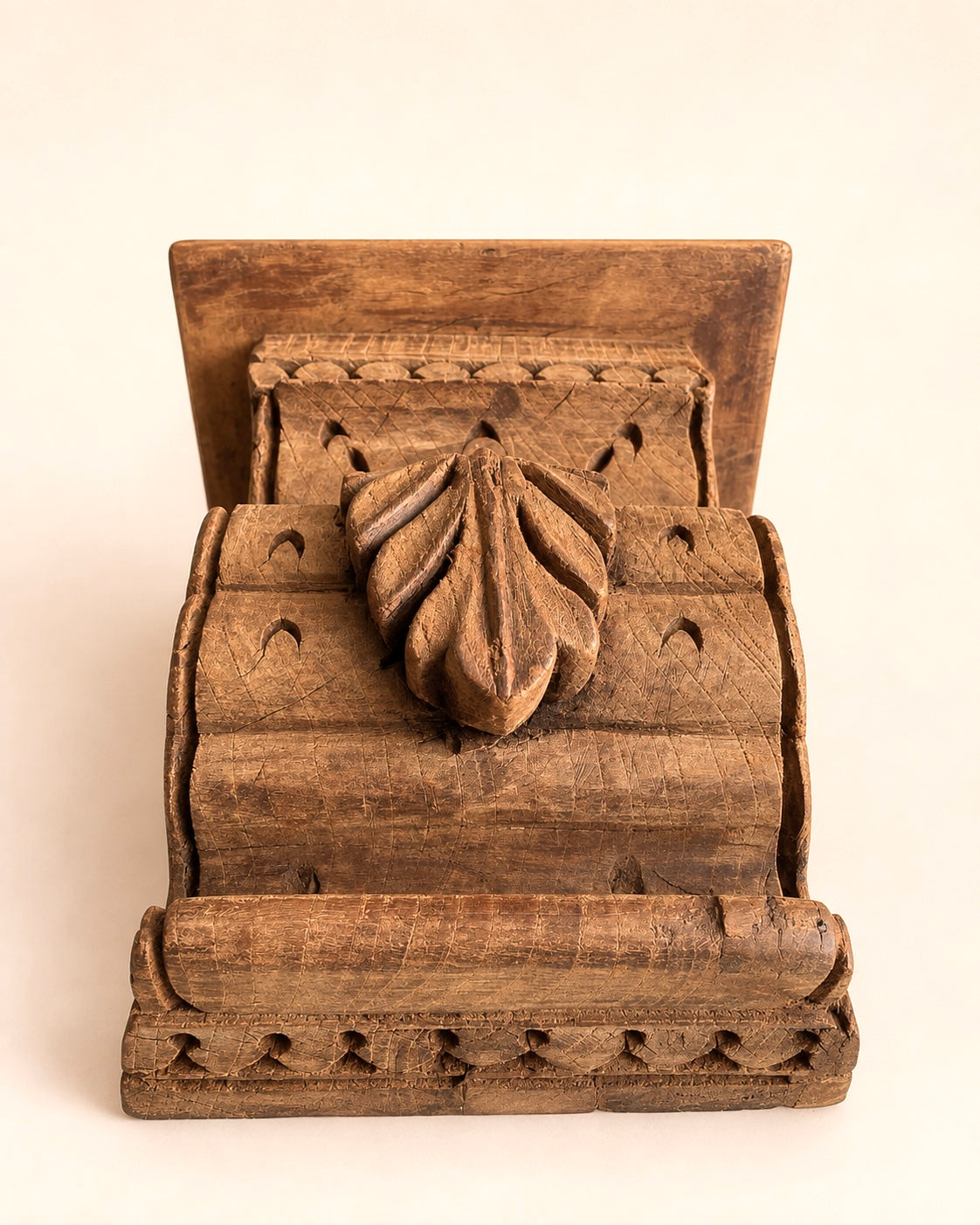 vintage leaf carved wall shelf / bracket