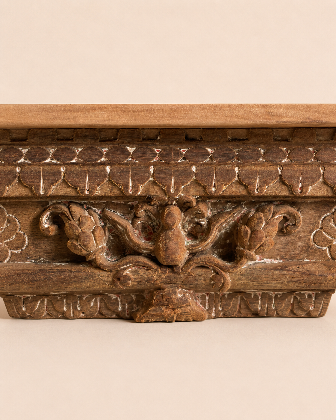 vintage carved bird motif wooden bracket / wall shelf