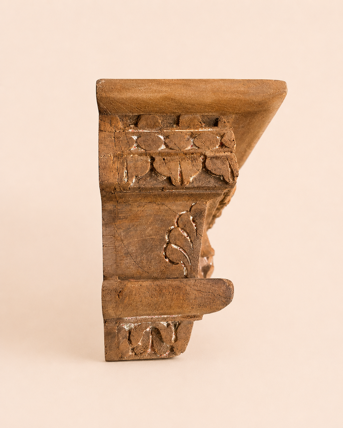 vintage carved bird motif wooden bracket / wall shelf