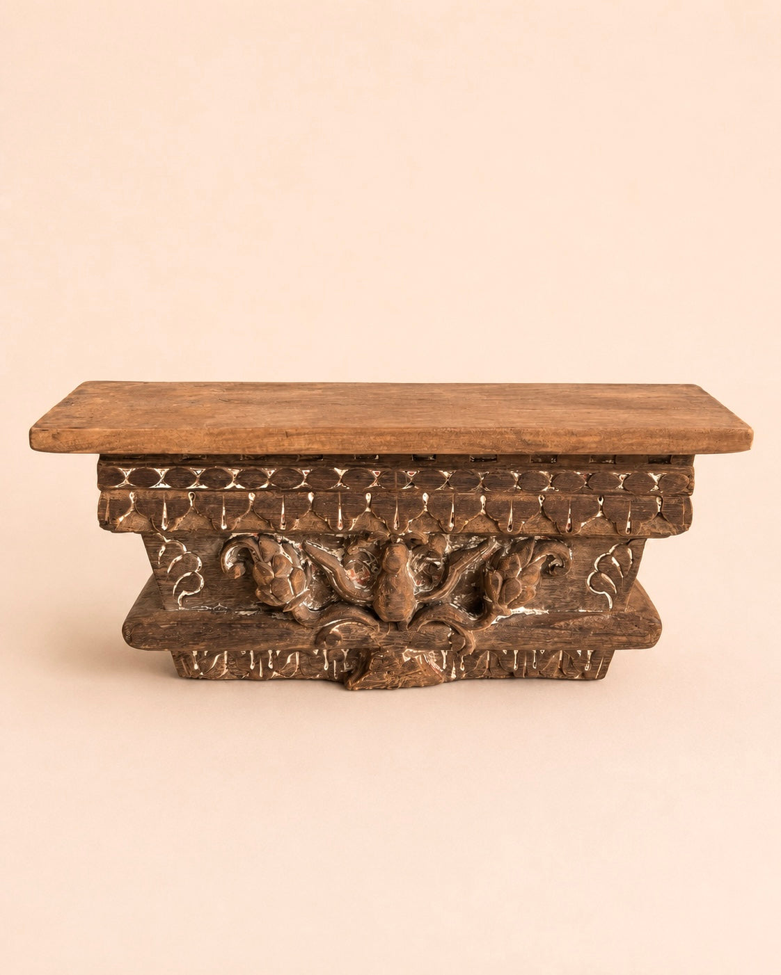 vintage carved bird motif wooden bracket / wall shelf
