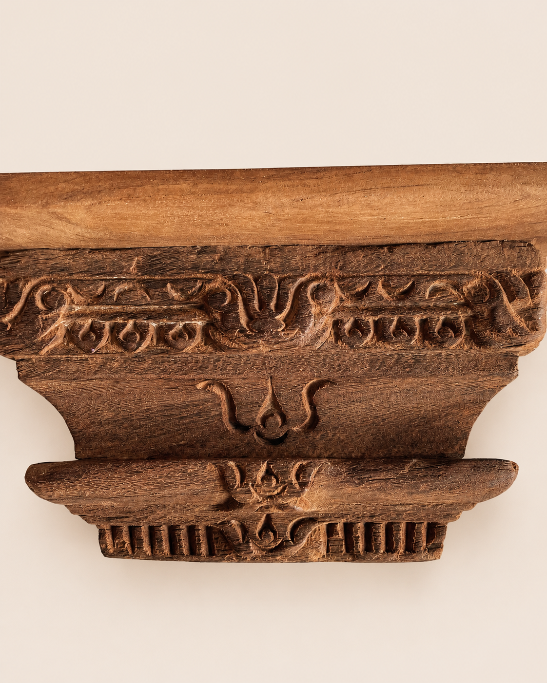 heritage carved wooden display shelf