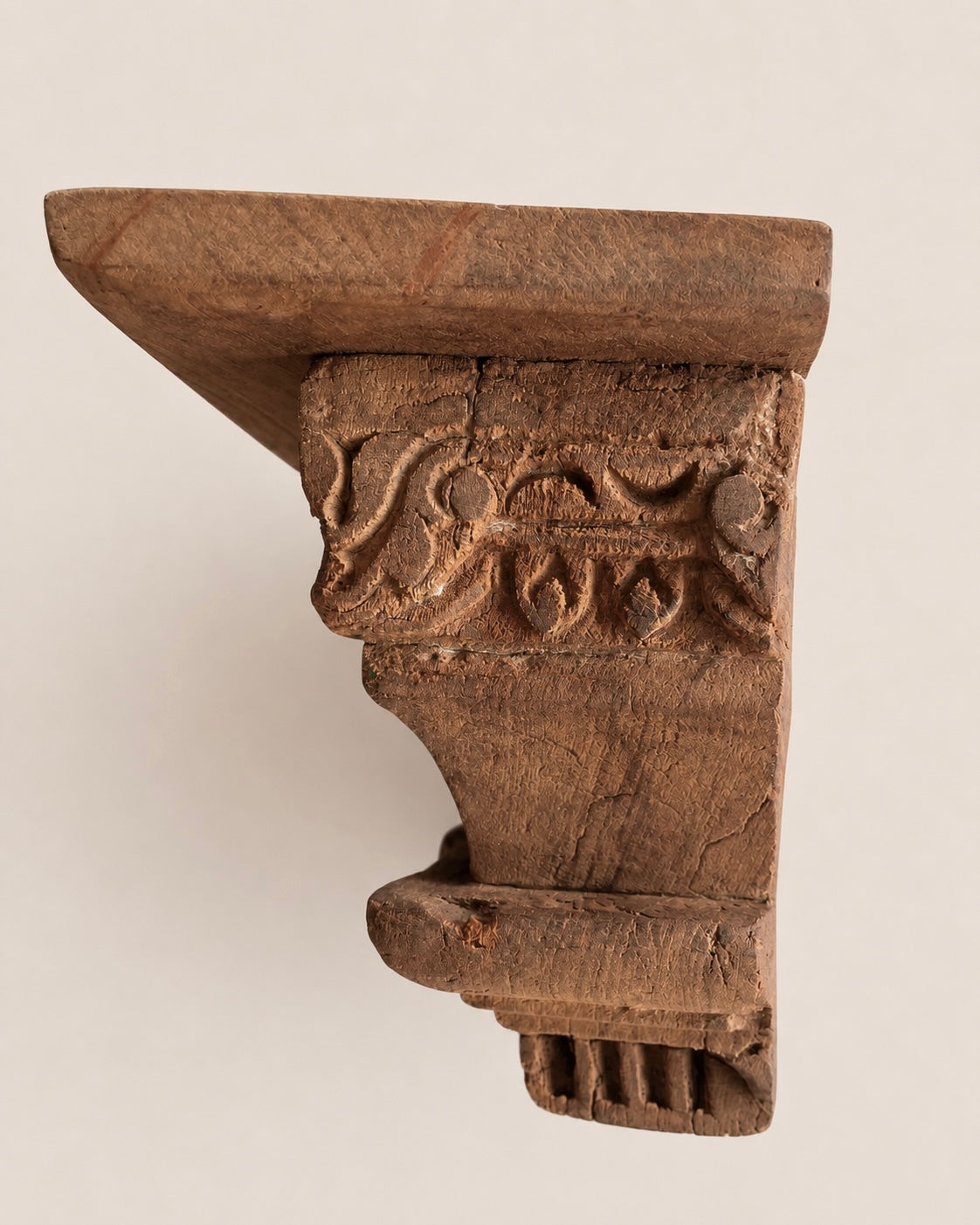 heritage carved wooden display shelf