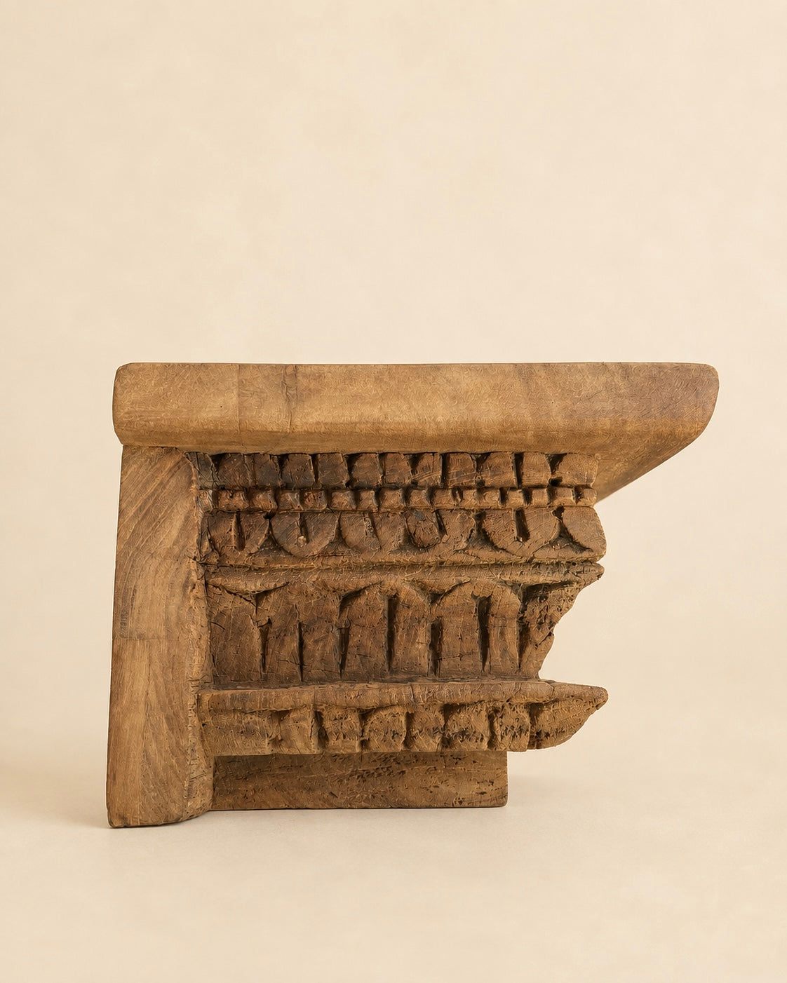 traditional architectural wooden wall shelf