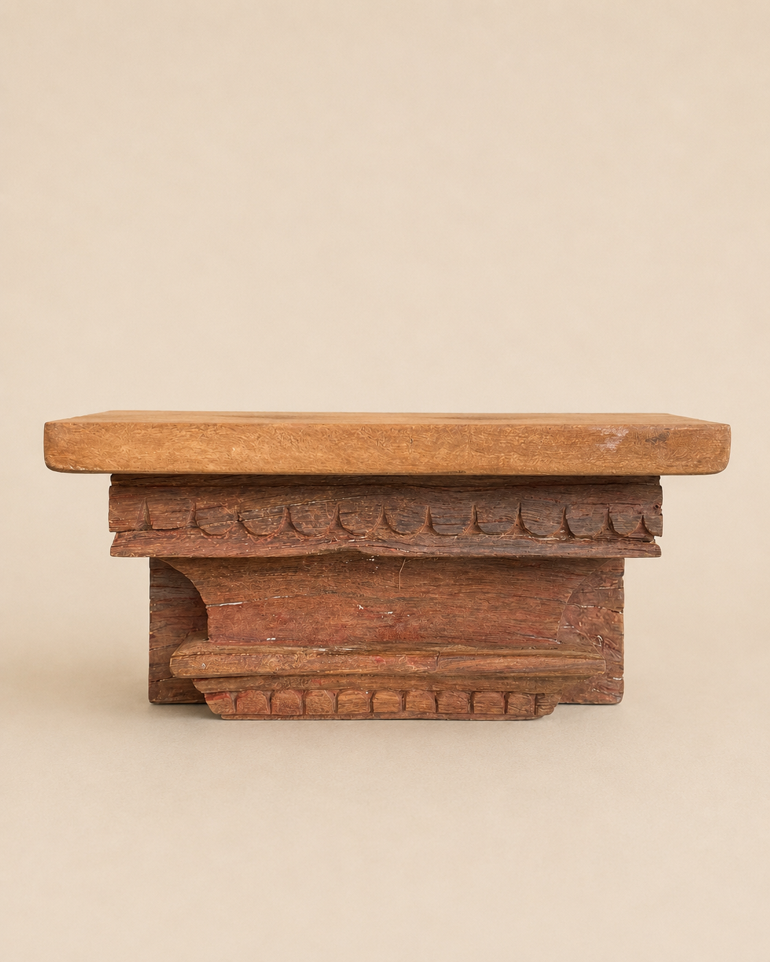 carved wooden wall shelf / bracket
