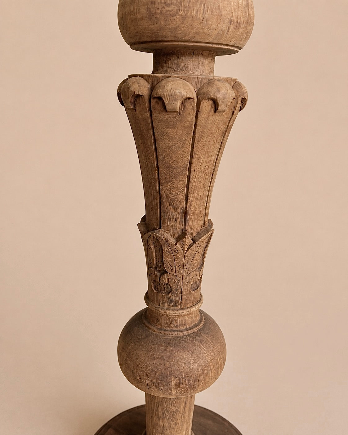 vintage hand-carved charpai leg candle holder / plant holder / statue holder