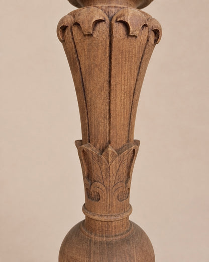 Vintage Hand-Carved Charpai Leg Candle Holder / Plant Holder / Statue Holder