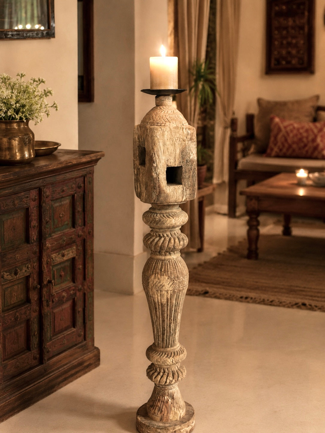 old charpai leg stand / plant holder / statue holder
