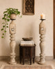 Vintage Old Charpai Leg Candle & Display Holder – Set of 2 | Bleach Finish