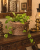 Vintage Old Hand-Carved Wooden Candle & Plant Holder