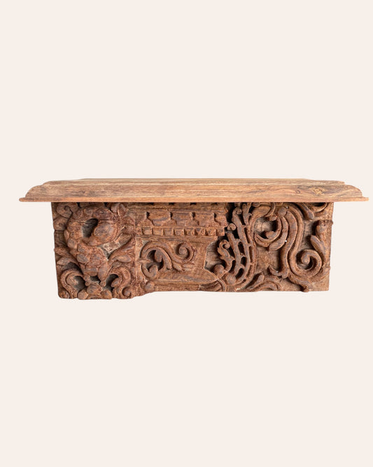 Vintage Hand-Carved Wall Shelf