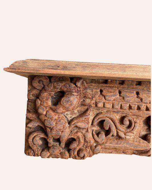 Vintage Hand-Carved Wall Shelf
