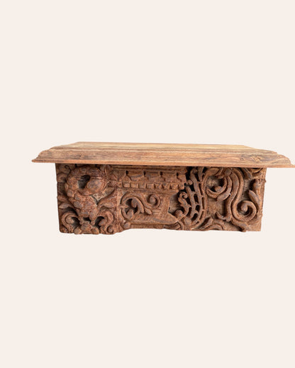 Vintage Hand-Carved Wall Shelf