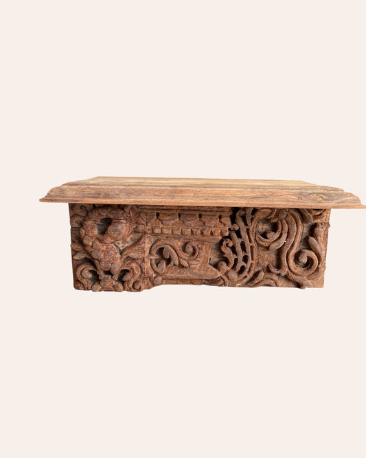 Vintage Hand-Carved Wall Shelf
