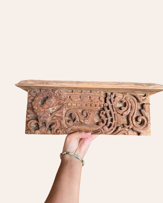 Vintage Hand-Carved Wall Shelf