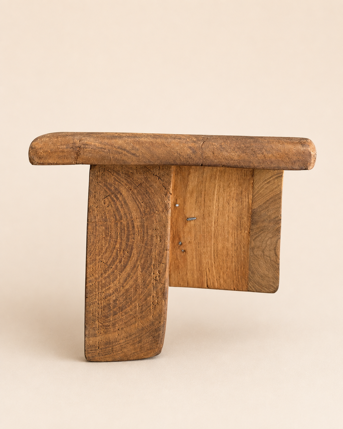 vintage hand-carved wooden wall shelf