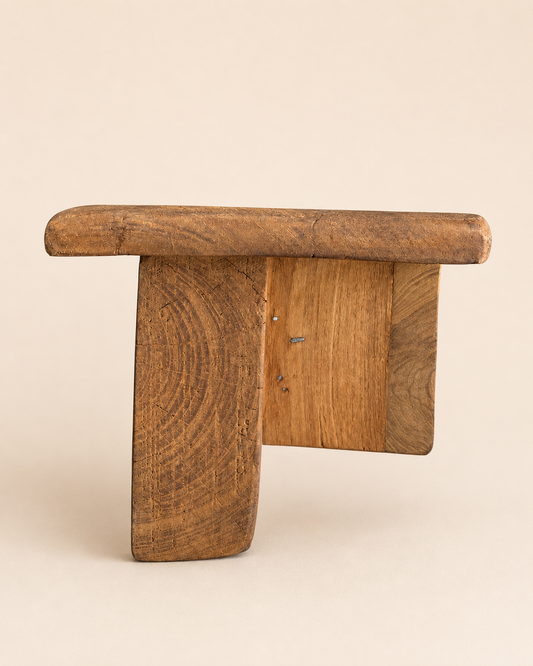 Vintage Hand-Carved Wooden Wall Shelf