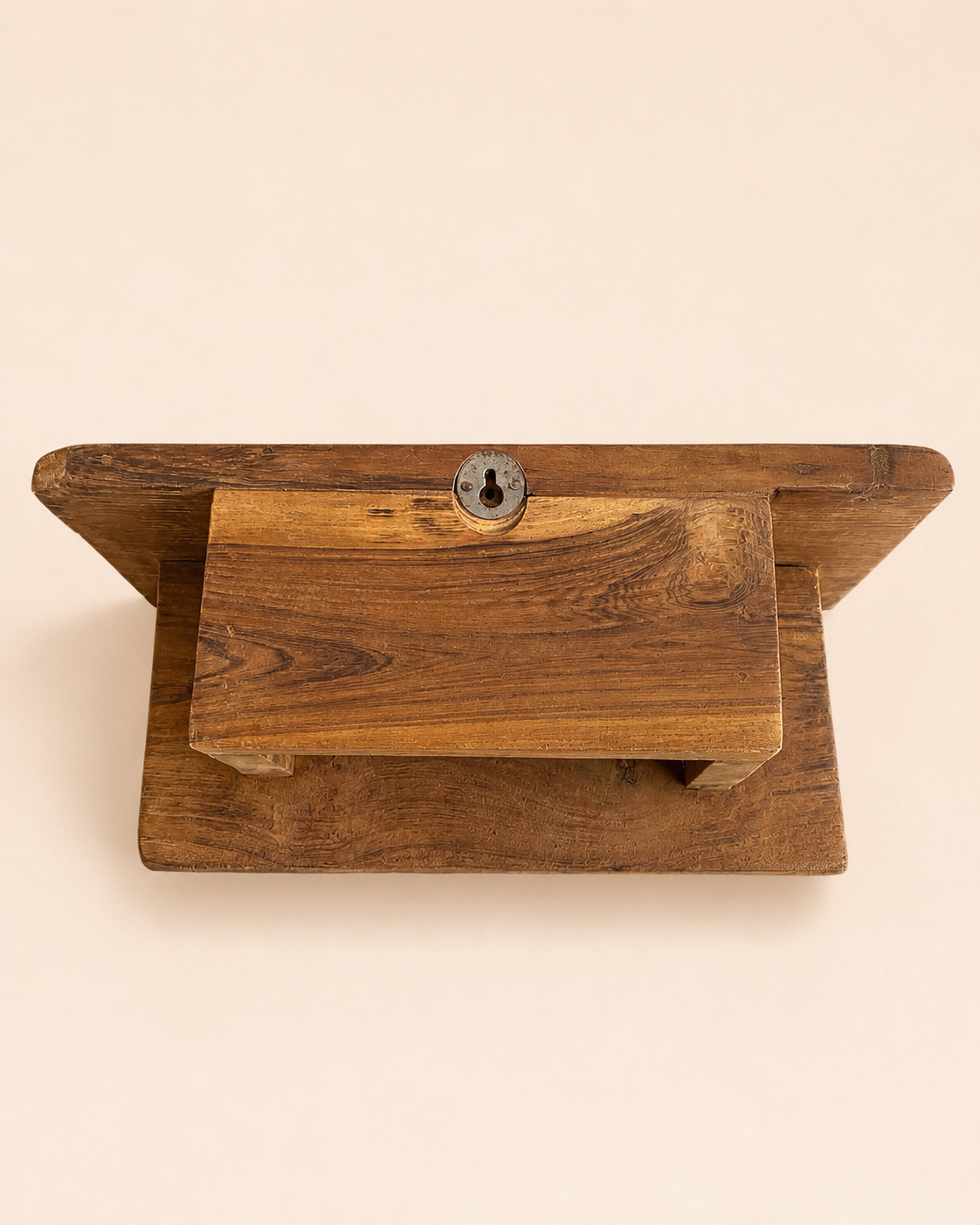 vintage hand-carved wooden wall shelf