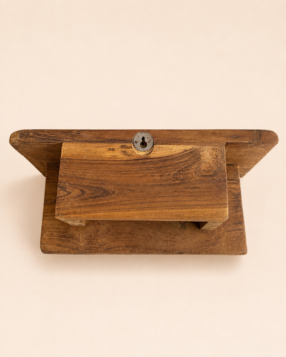 Vintage Hand-Carved Wooden Wall Shelf