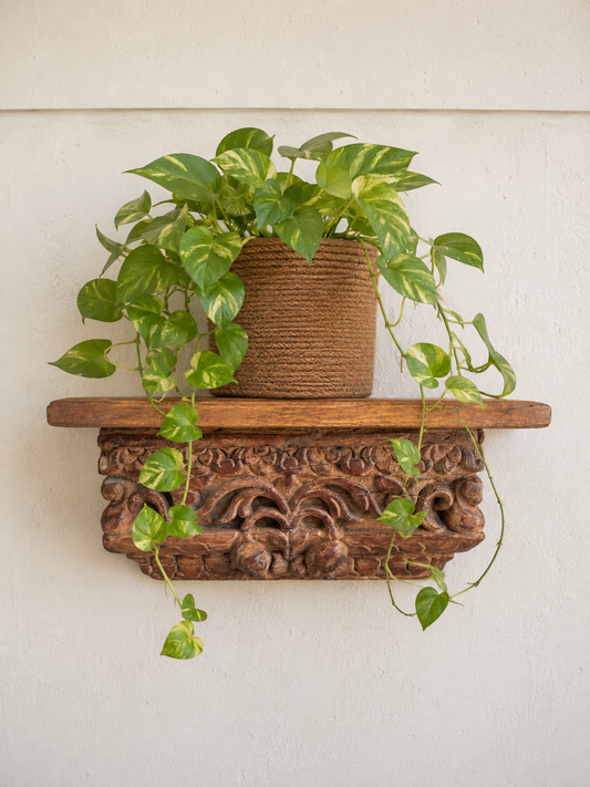 Antique-Style Carved Wooden Shelf / Bracket