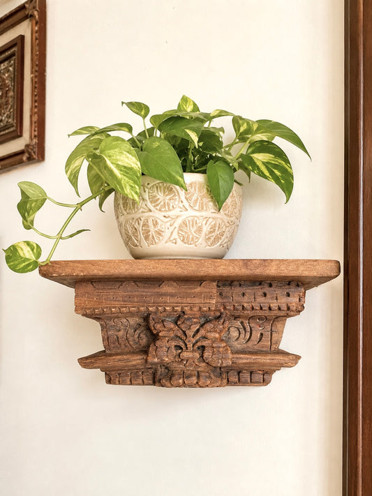 Carved Wooden Shelf