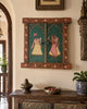 Raja Rani Hand-Painted Wooden Window Wall Décor