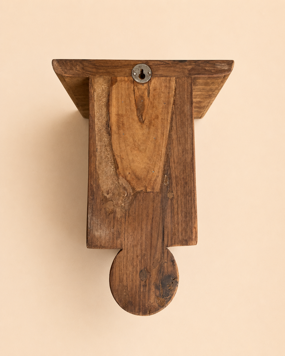 vintage hand-carved leaf & floral wooden wall bracket / shelf