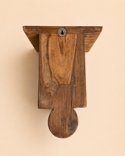 Vintage Hand-Carved Leaf & Floral Wooden Wall Bracket / Shelf