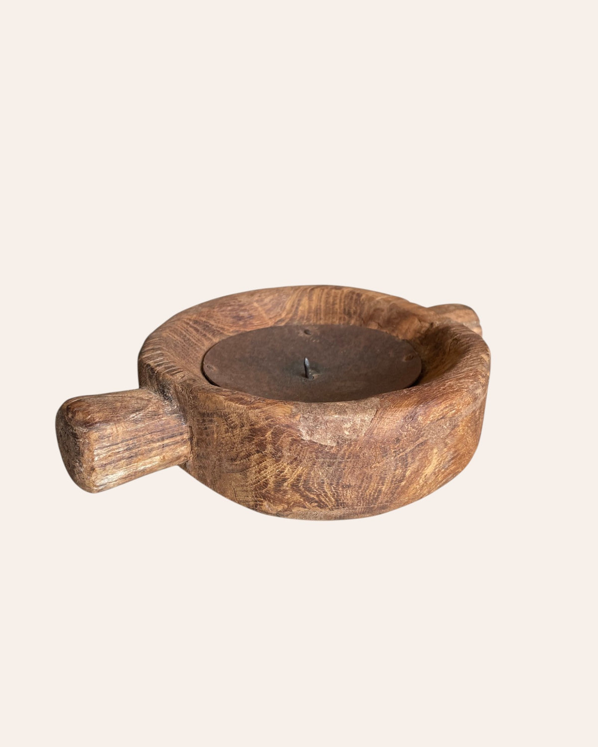 vintage wooden candle, planter & statue display holder