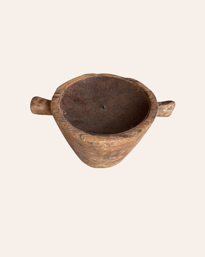 Vintage Old Wooden Candle Holder & Planter