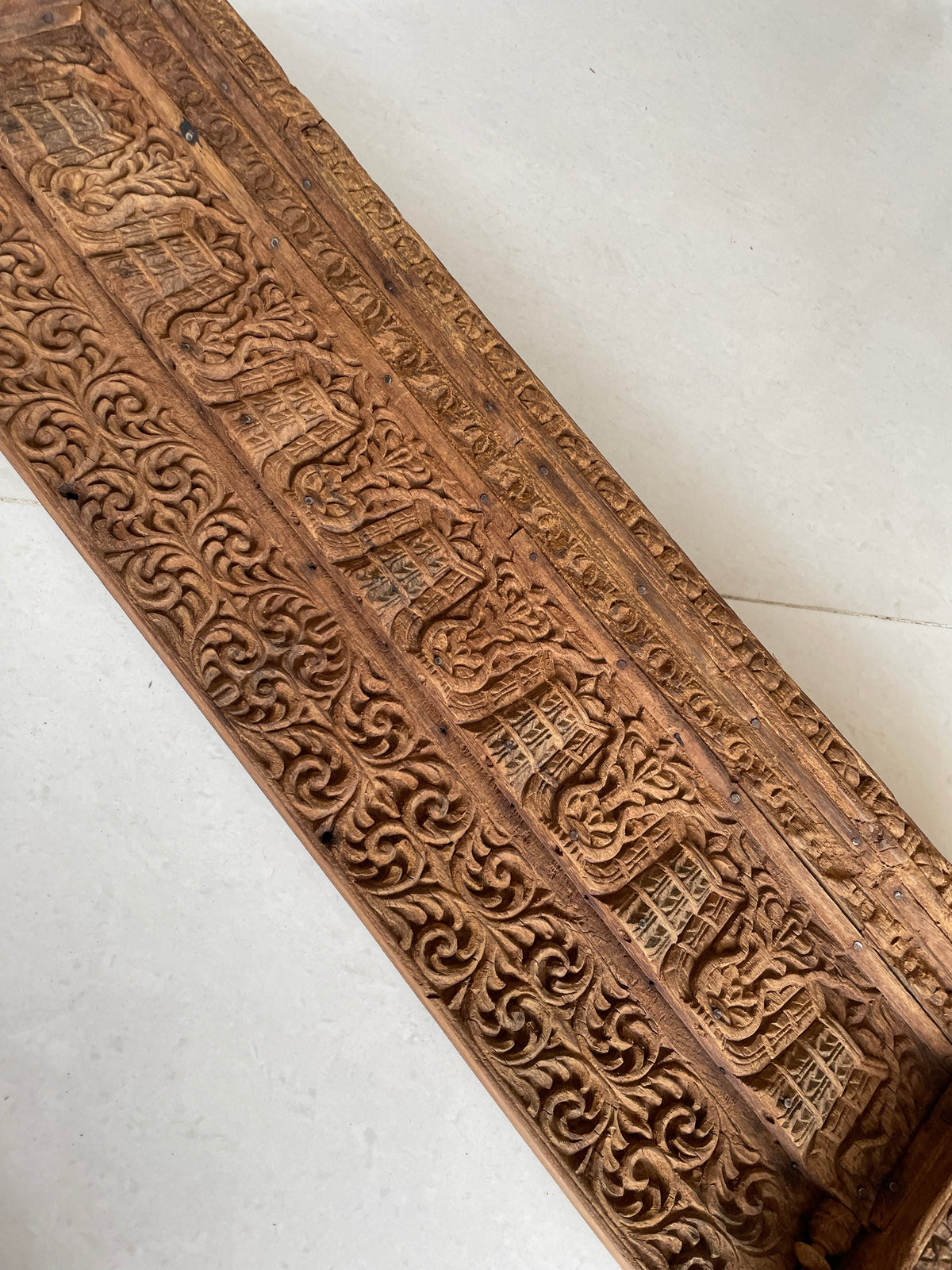 vintage hand-carved architectural wooden wall panel