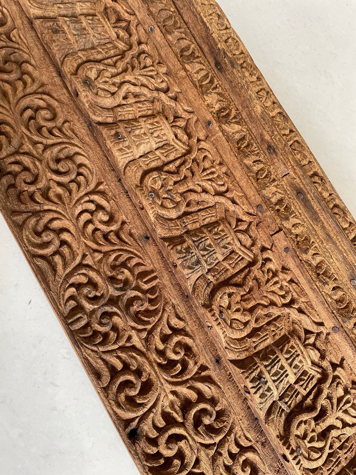 vintage hand-carved architectural wooden wall panel