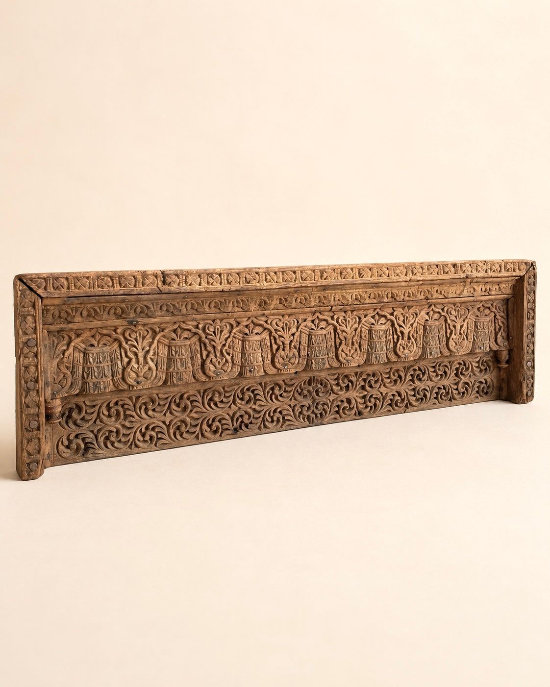 vintage hand-carved architectural wooden wall panel
