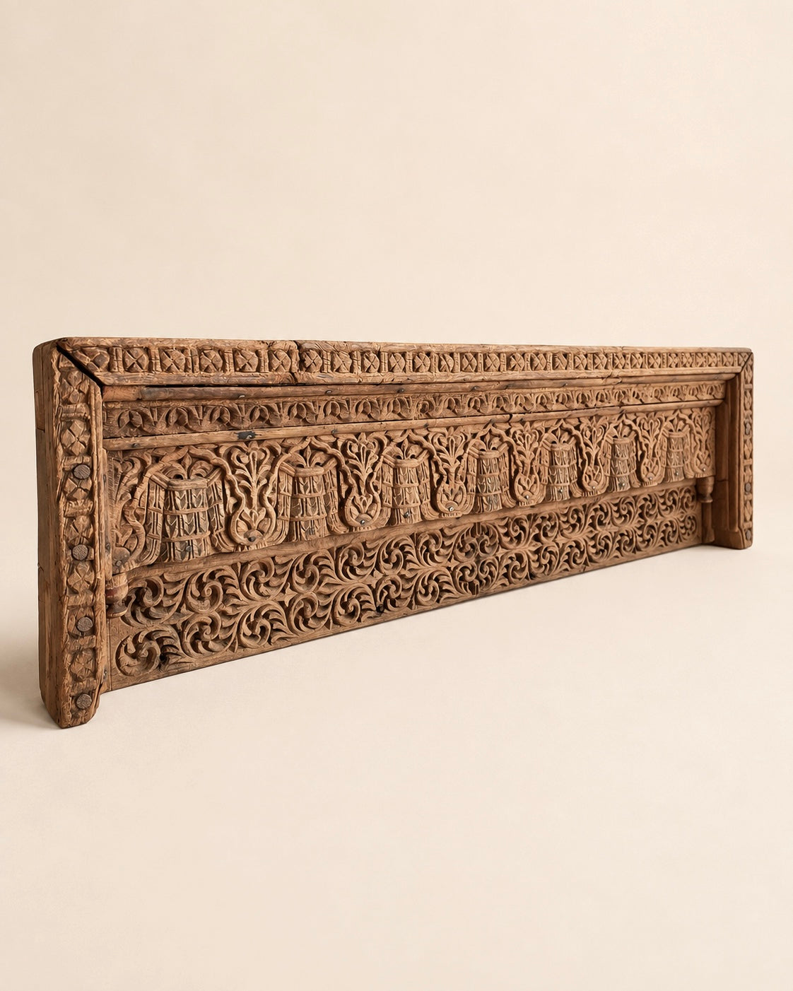 vintage hand-carved architectural wooden wall panel